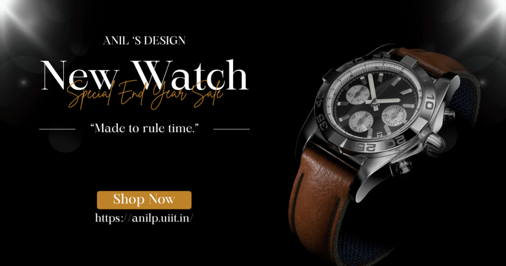 Black and Gold Modern Watch Sale Facebook Post