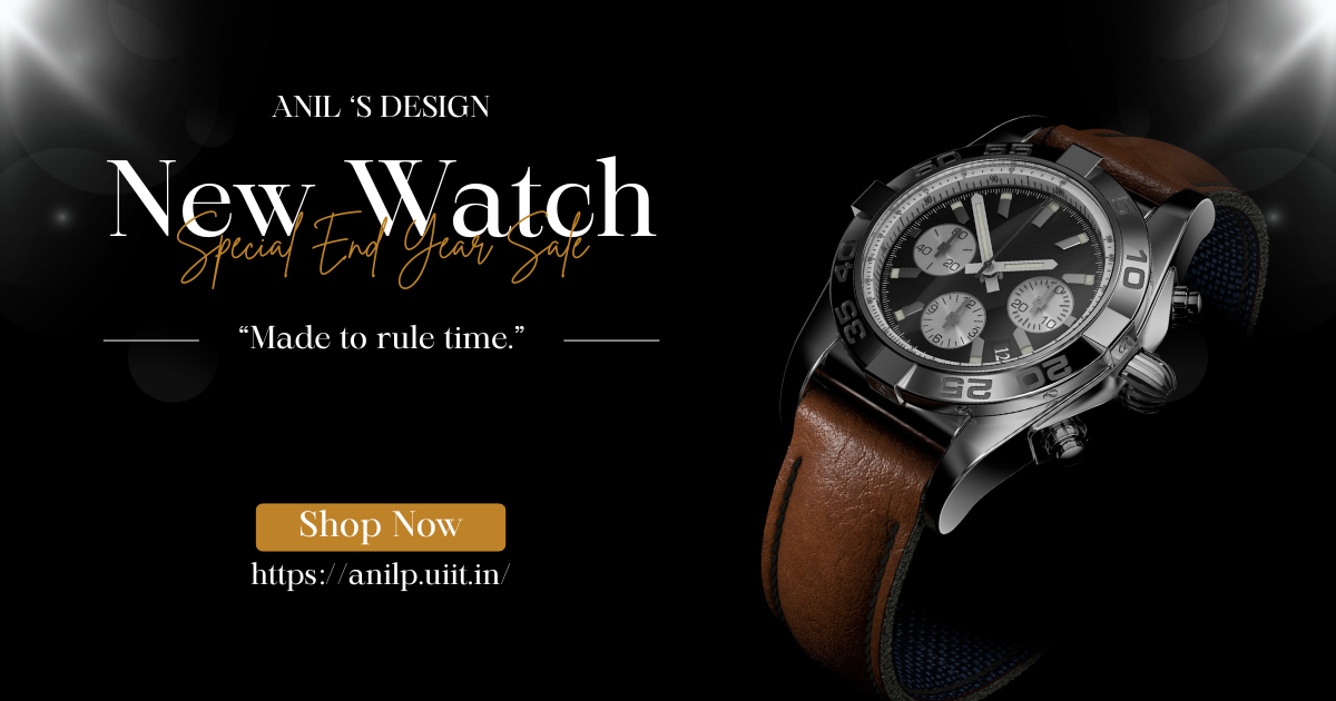 Black and Gold Modern Watch Sale Facebook Post